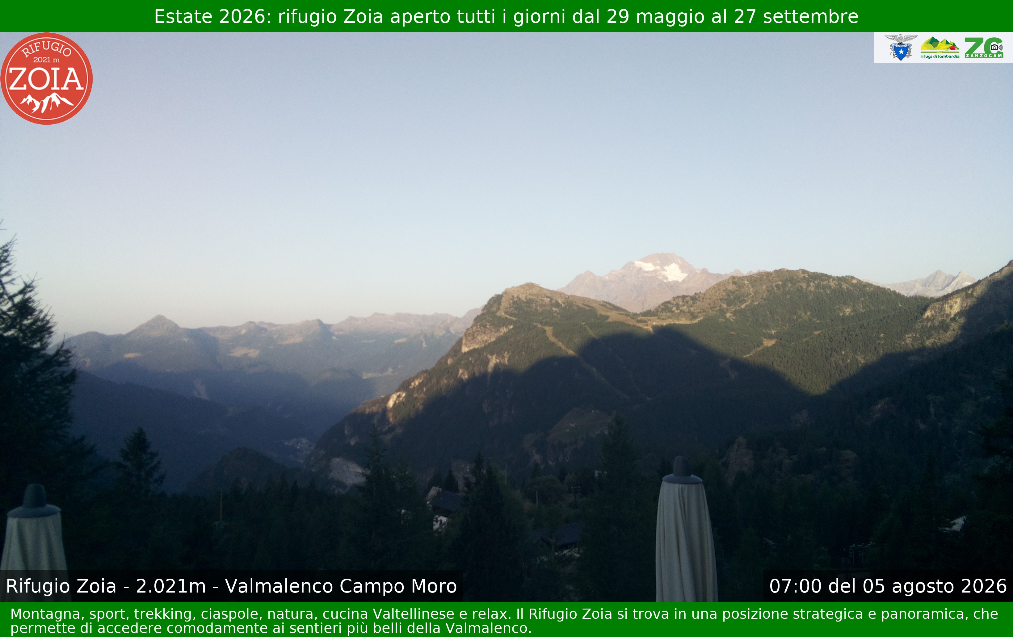 Archiv Foto Webcam Berghütte Zoia bei Chiesa in Valmalenco