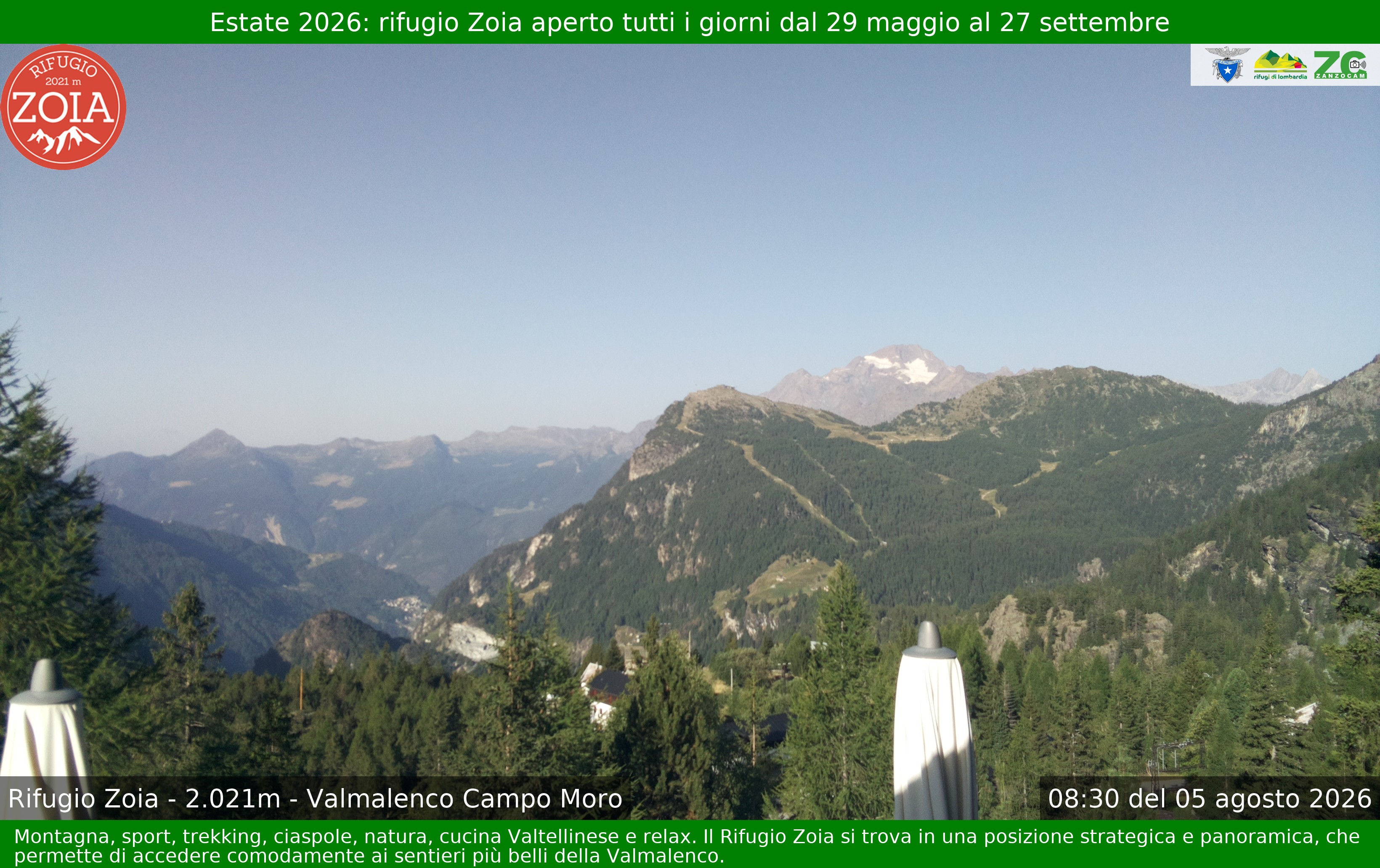 Archiv Foto Webcam Berghütte Zoia bei Chiesa in Valmalenco