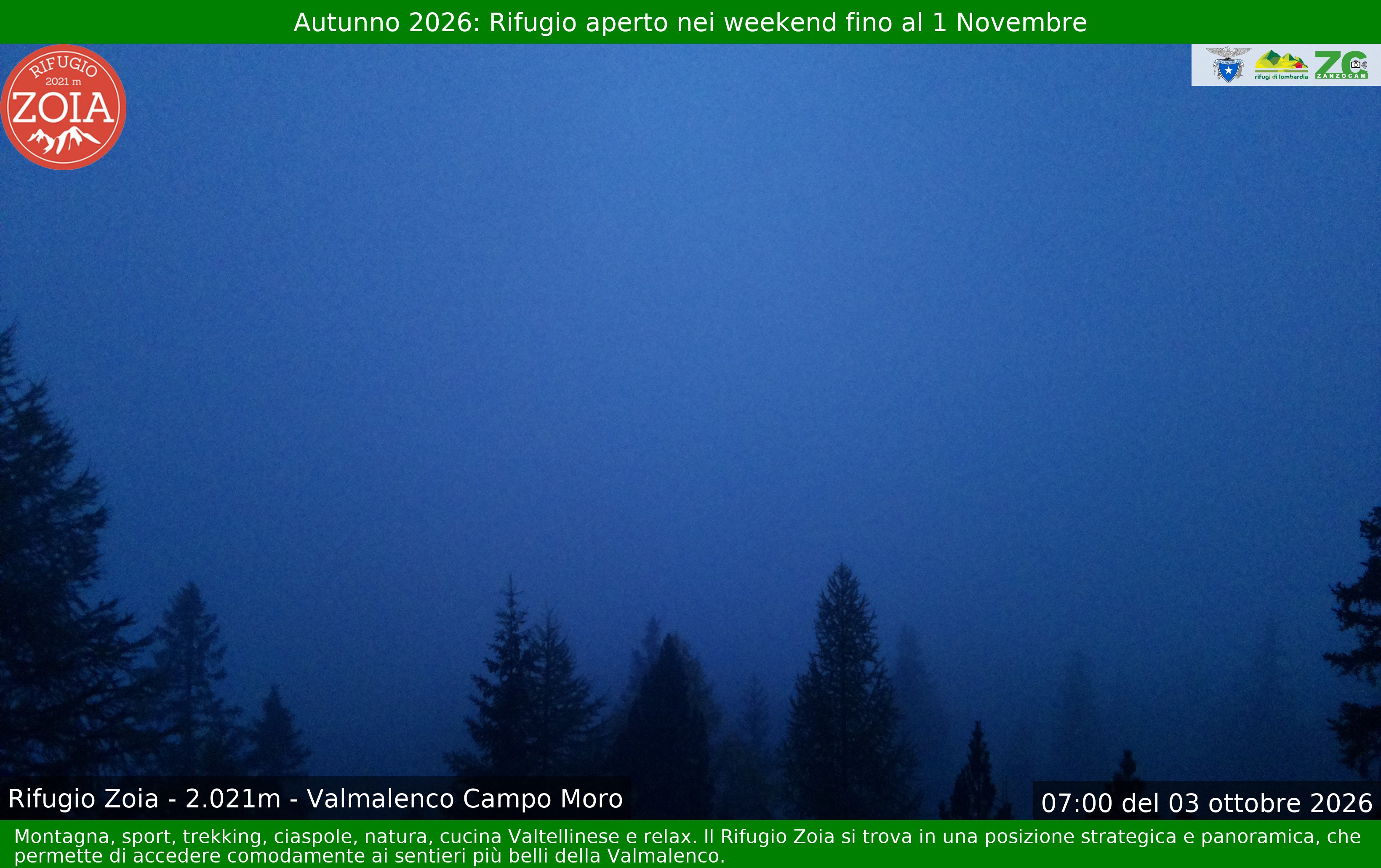 Archived image Webcam Valmalenco Chiesa: Mountain Hut Zoia