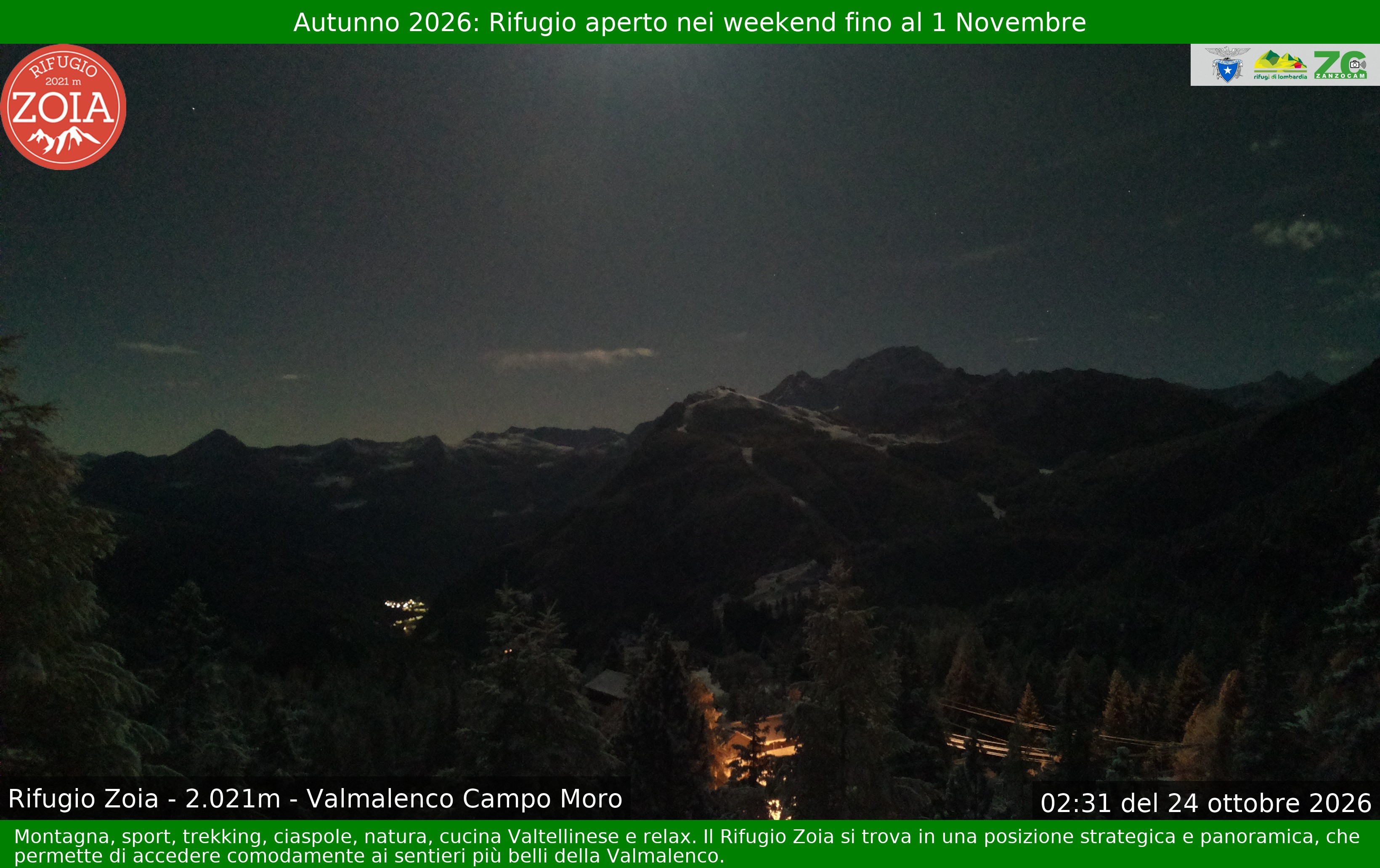 Archiv Foto Webcam Berghütte Zoia bei Chiesa in Valmalenco