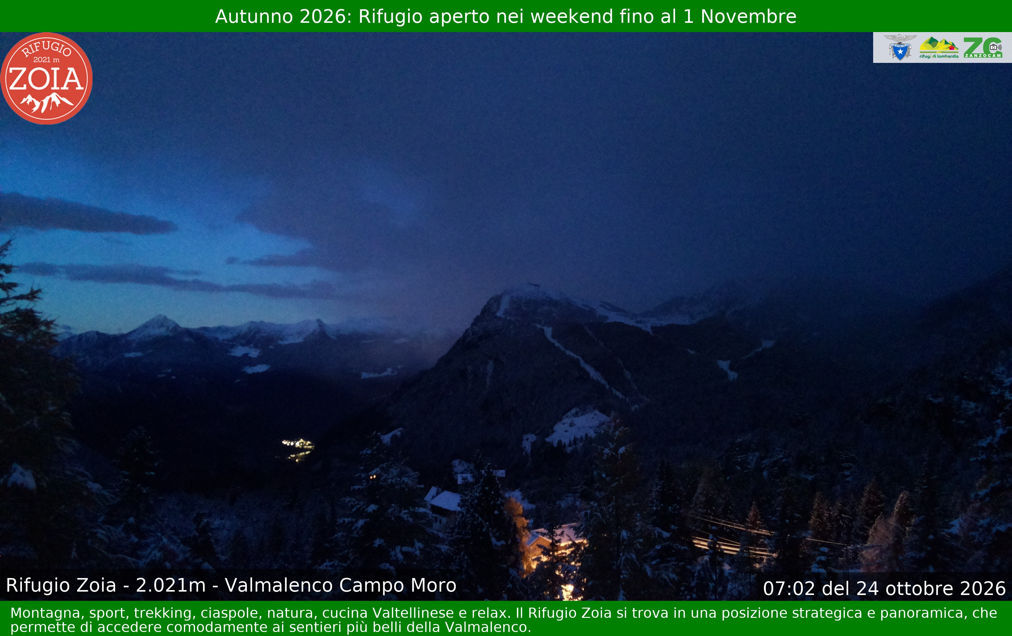 Archiv Foto Webcam Berghütte Zoia bei Chiesa in Valmalenco