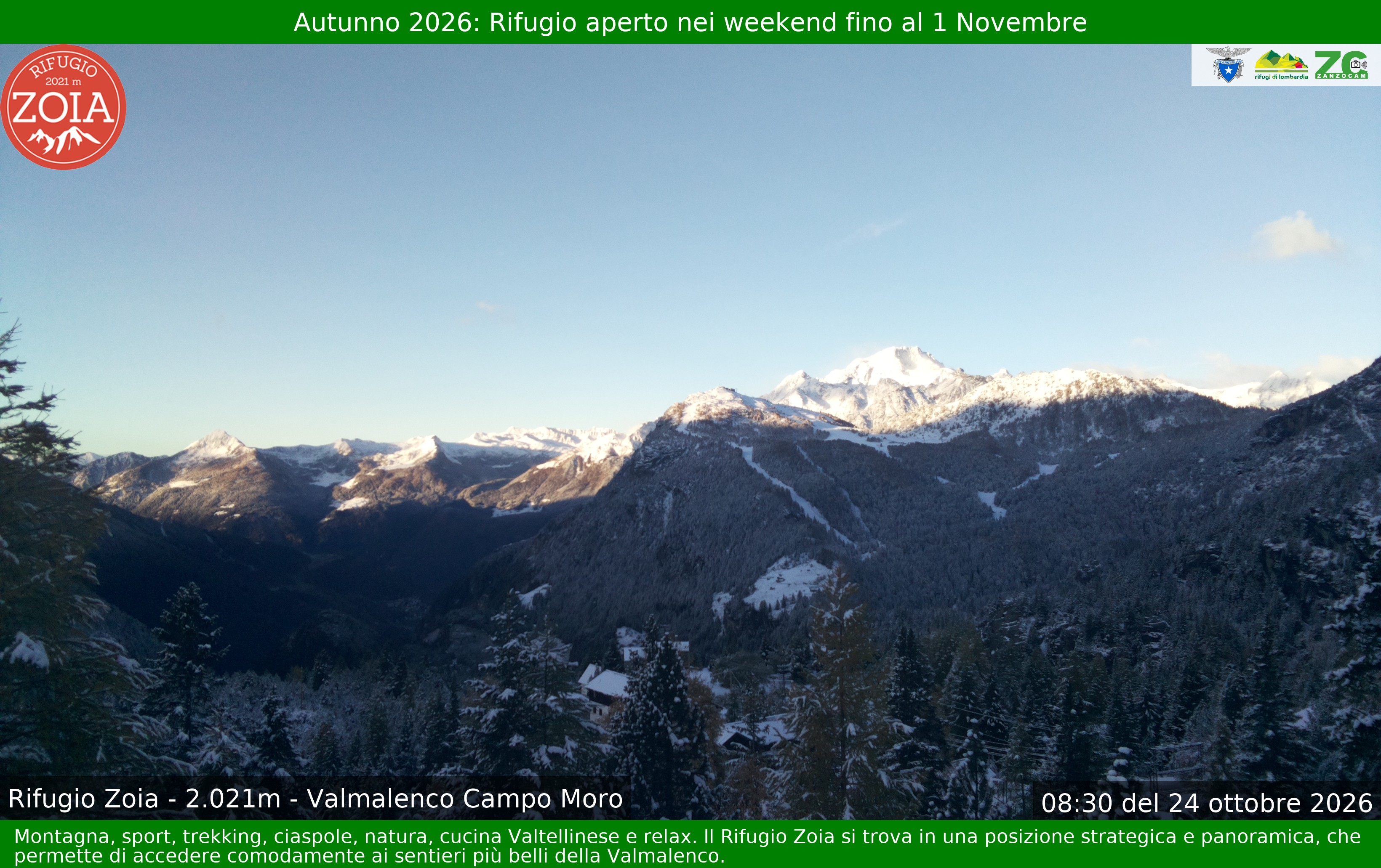 Archiv Foto Webcam Berghütte Zoia bei Chiesa in Valmalenco