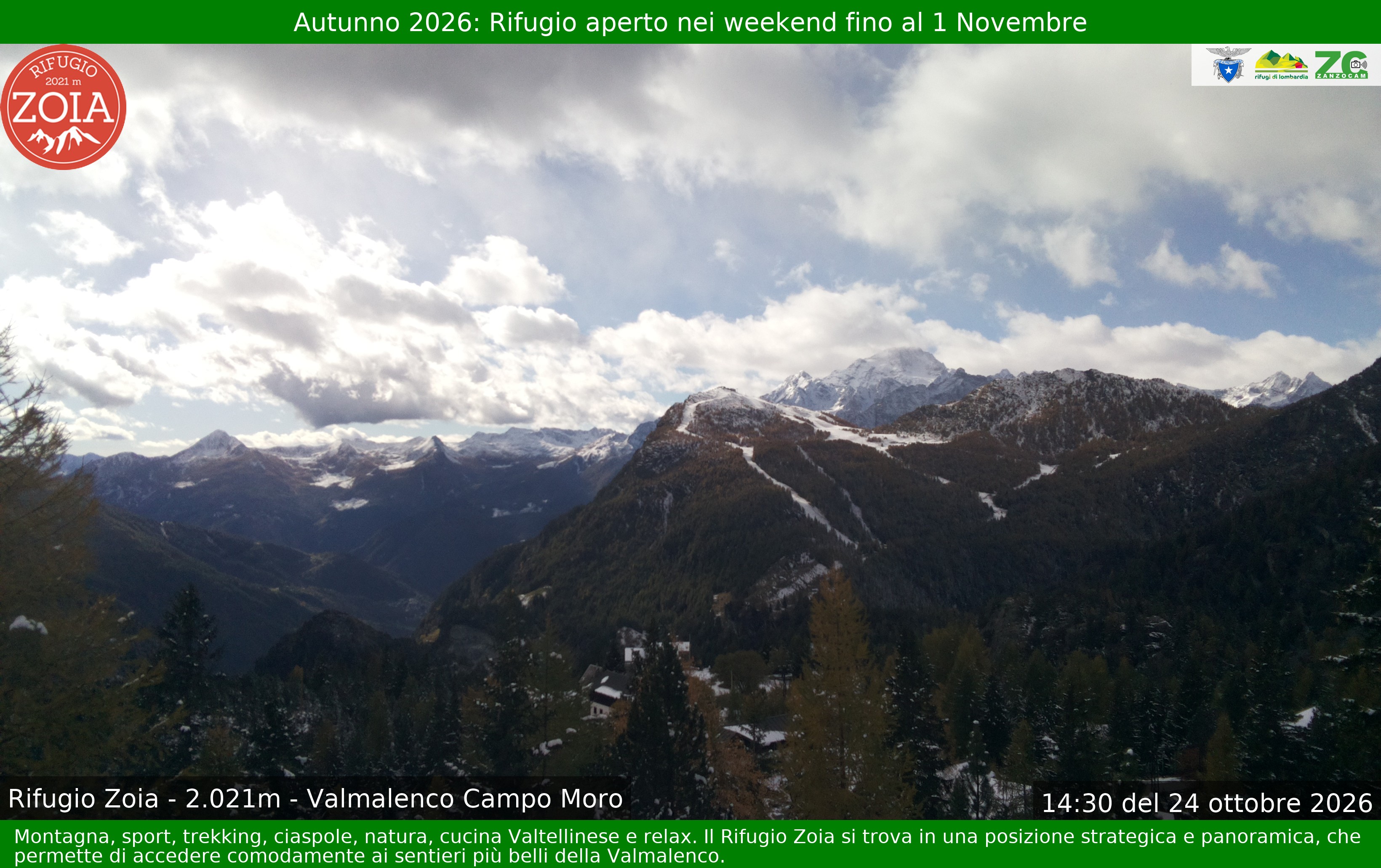 Archiv Foto Webcam Berghütte Zoia bei Chiesa in Valmalenco