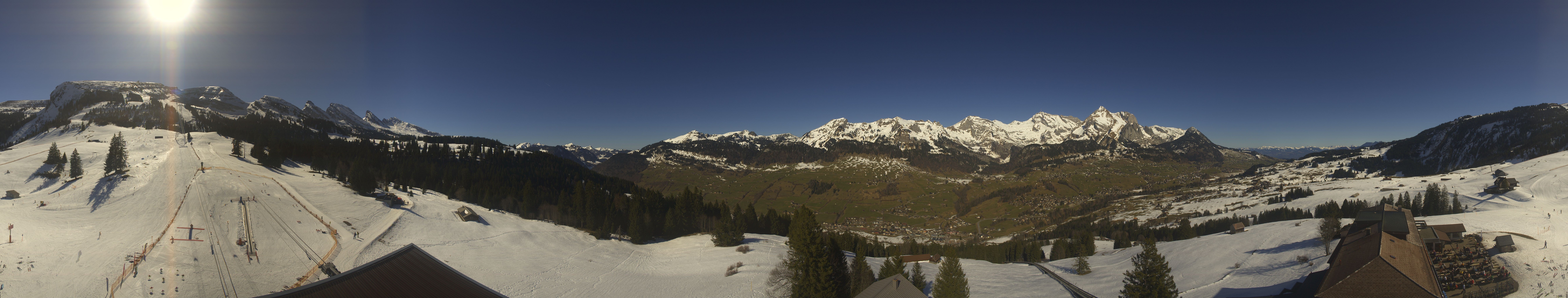 Archived image Webcam Chäserrugg Iltios Mountain Hut: Panorama View