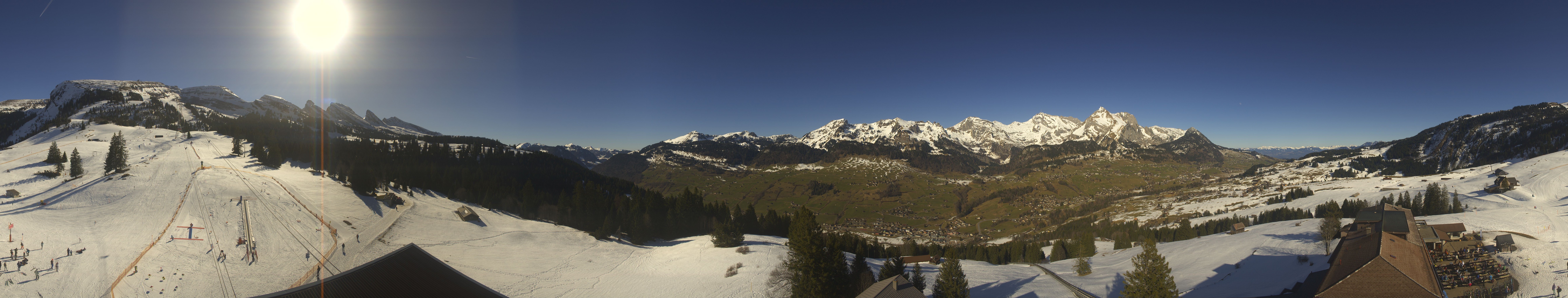 Archived image Webcam Chäserrugg Iltios Mountain Hut: Panorama View