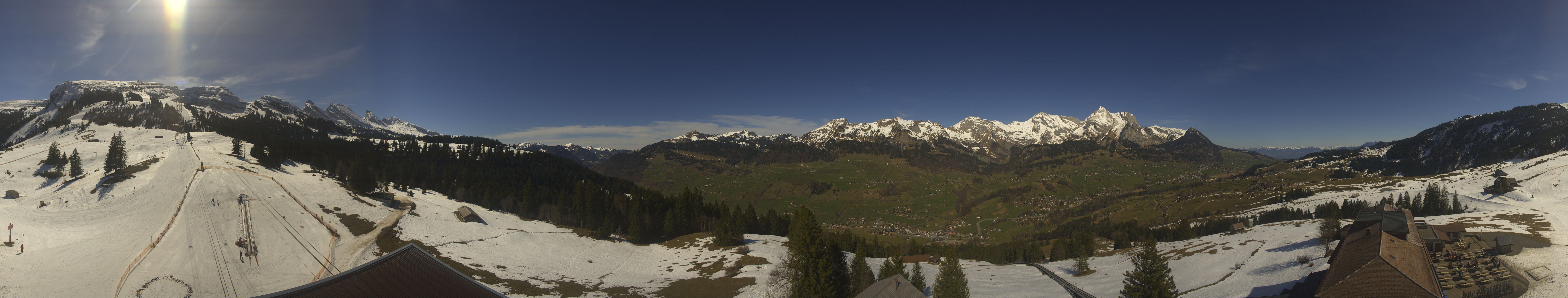 Archived image Webcam Chäserrugg Iltios Mountain Hut: Panorama View