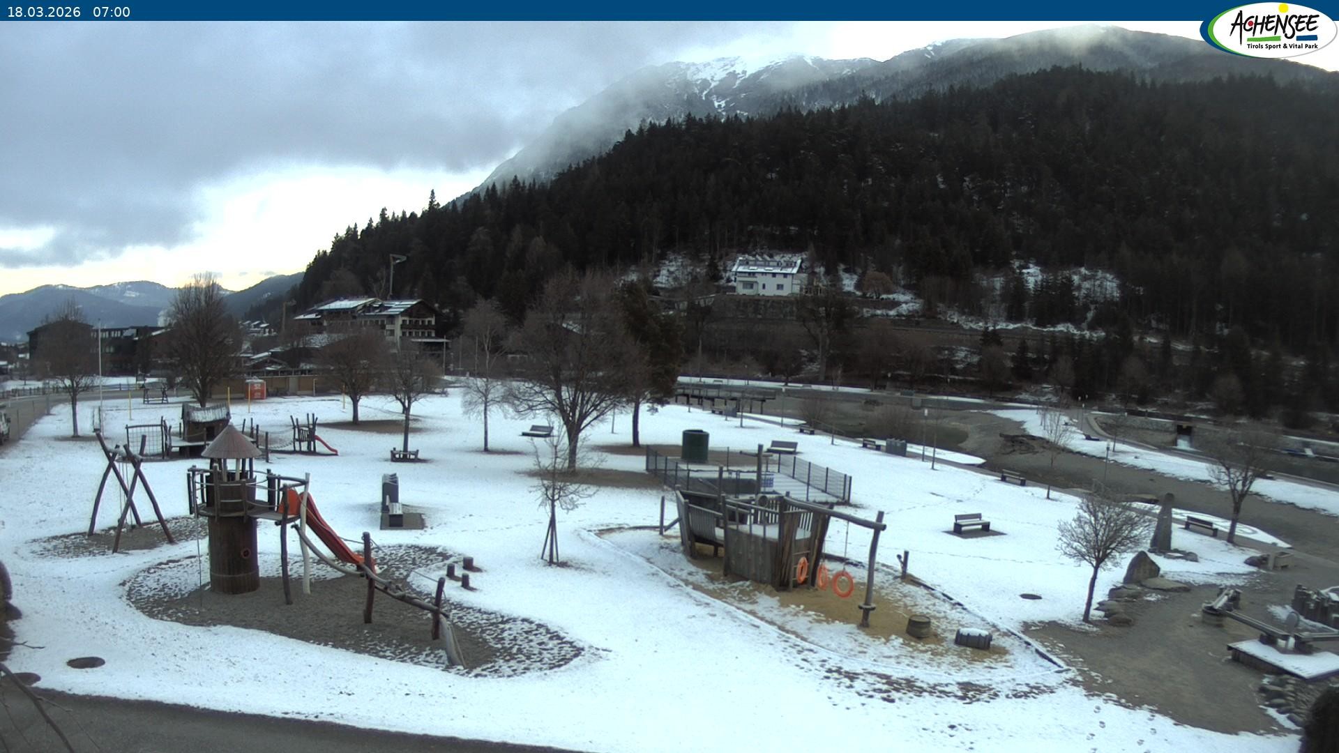 Archived image Webcam Lake Achensee - beach in Achenkirch