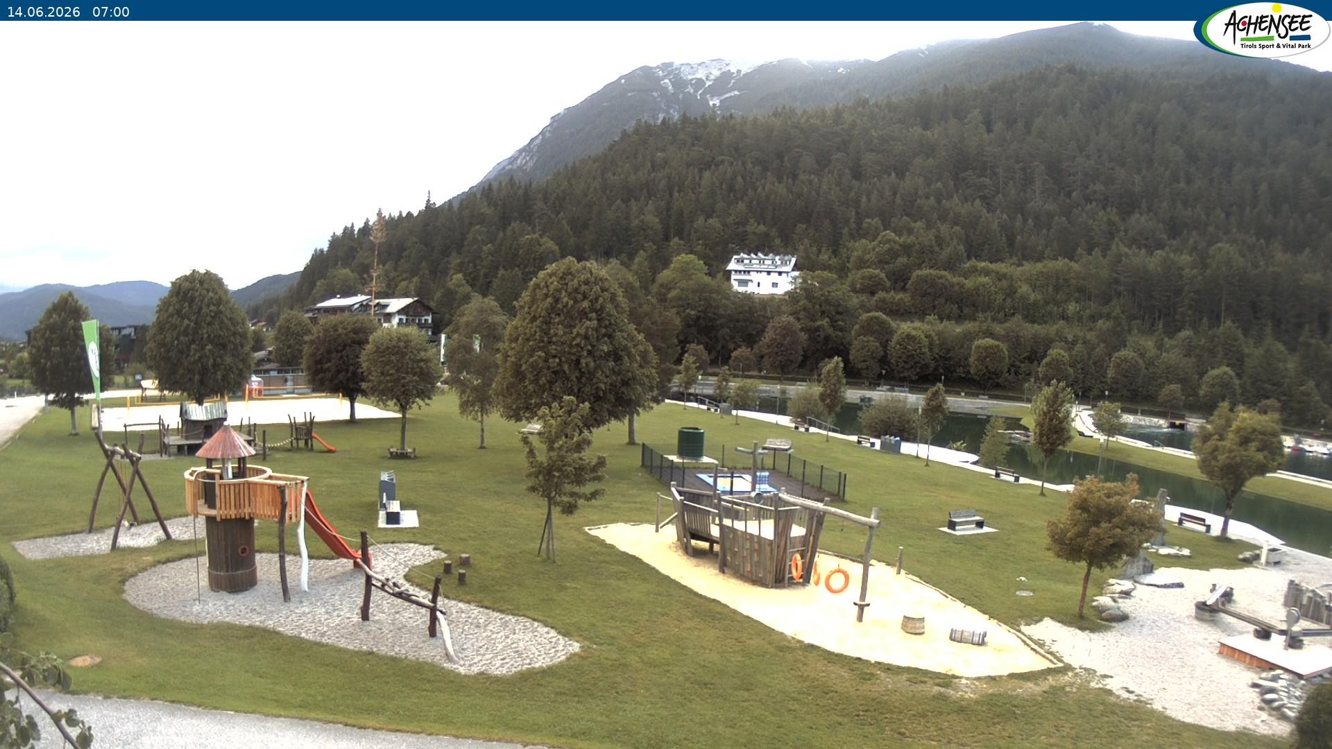 Archived image Webcam Lake Achensee - beach in Achenkirch