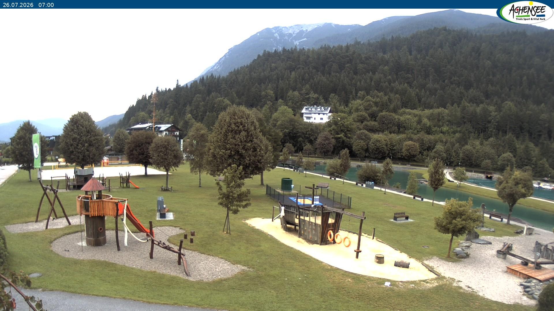 Archived image Webcam Lake Achensee - beach in Achenkirch