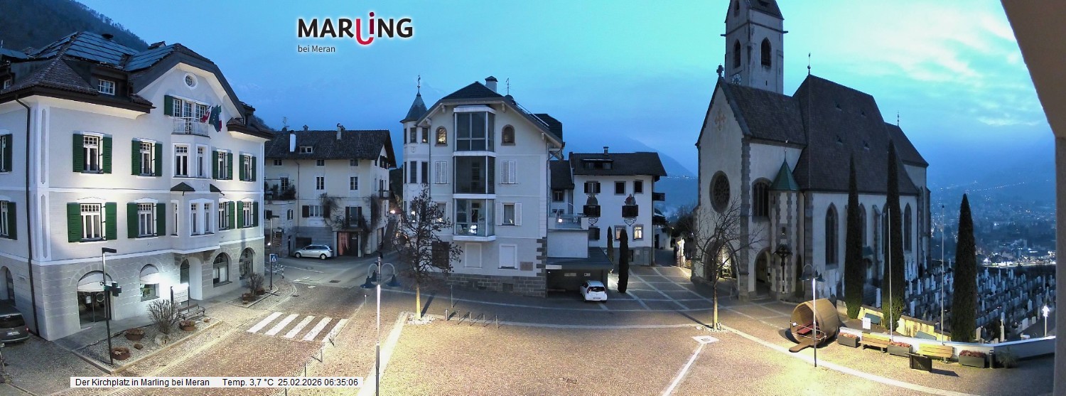 Archiv Foto Webcam Pfarrkirche Maria Himmelfahrt Marling