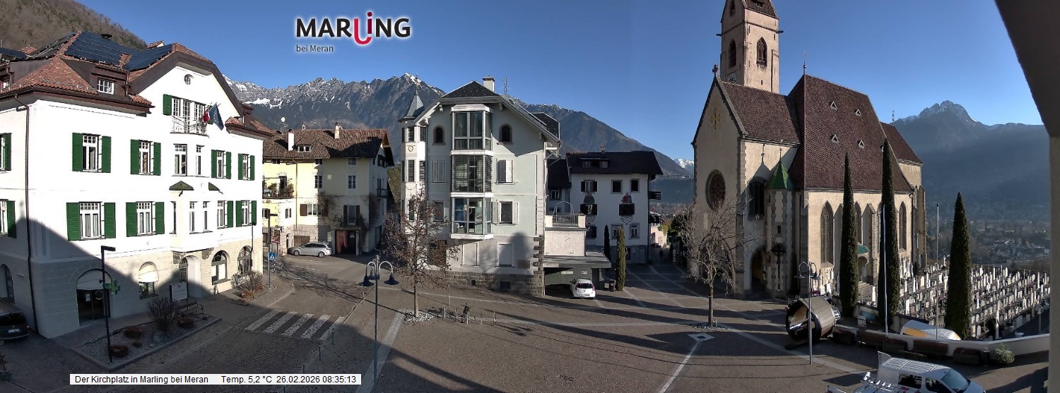 Archived image Webcam Marling - Piazza Chiesa