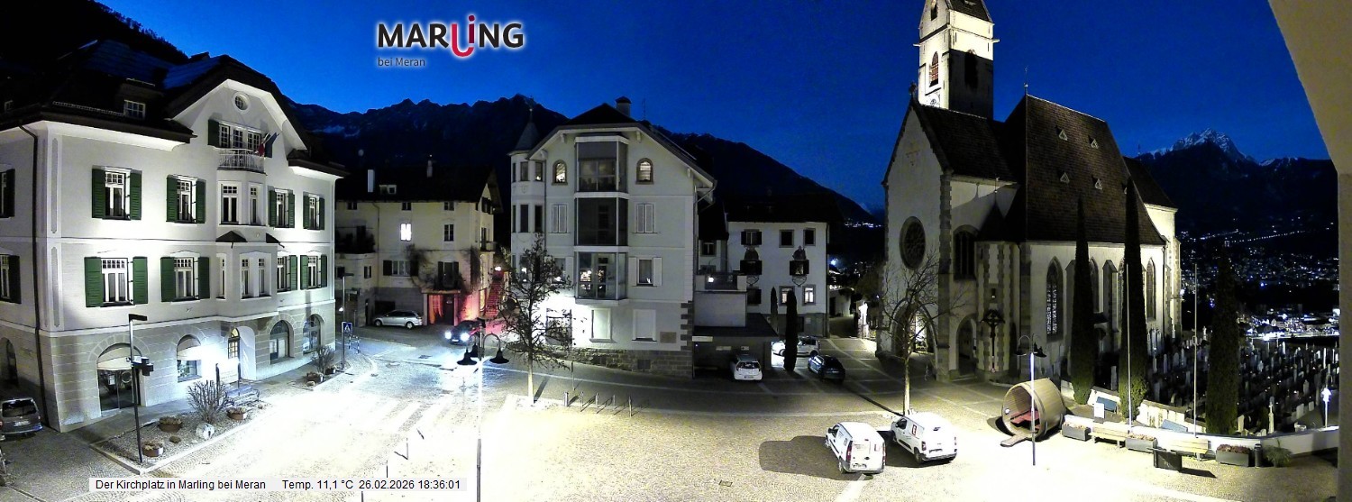 Archived image Webcam Marling - Piazza Chiesa