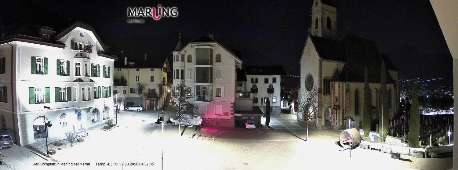 Archived image Webcam Marling - Piazza Chiesa