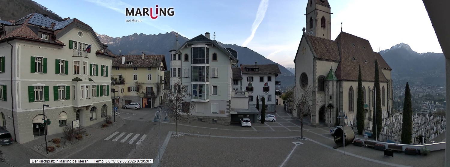 Archived image Webcam Marling - Piazza Chiesa