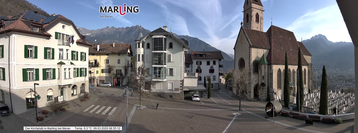 Archived image Webcam Marling - Piazza Chiesa