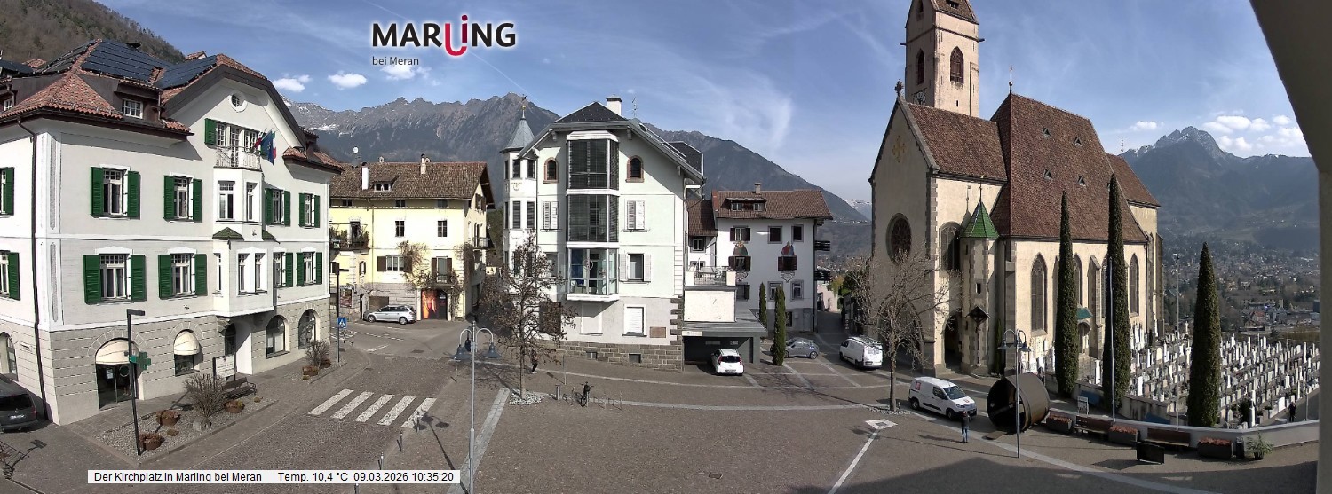Archived image Webcam Marling - Piazza Chiesa