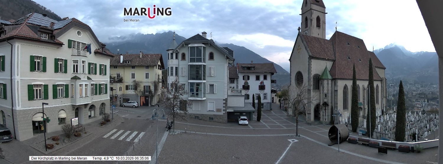 Archiv Foto Webcam Pfarrkirche Maria Himmelfahrt Marling