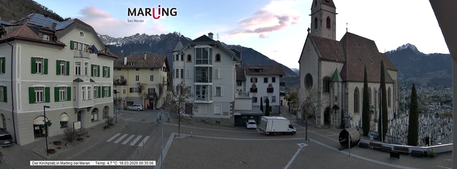 Archiv Foto Webcam Pfarrkirche Maria Himmelfahrt Marling