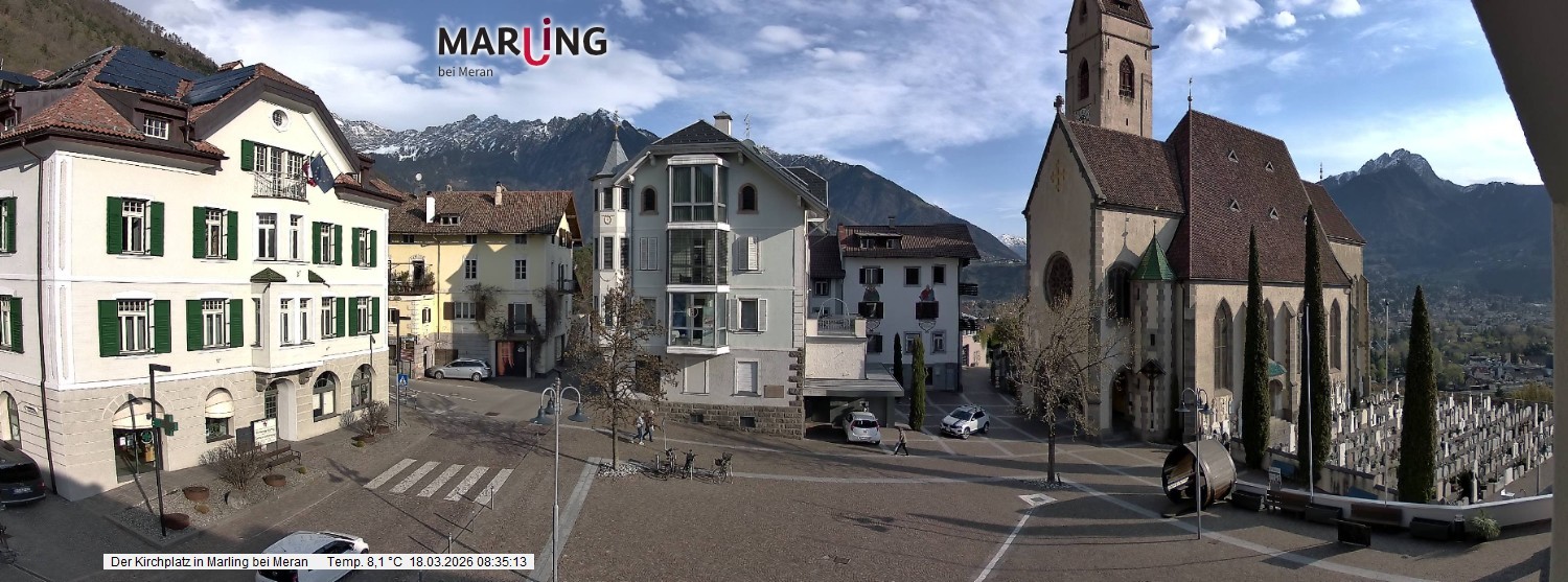 Archived image Webcam Marling - Piazza Chiesa