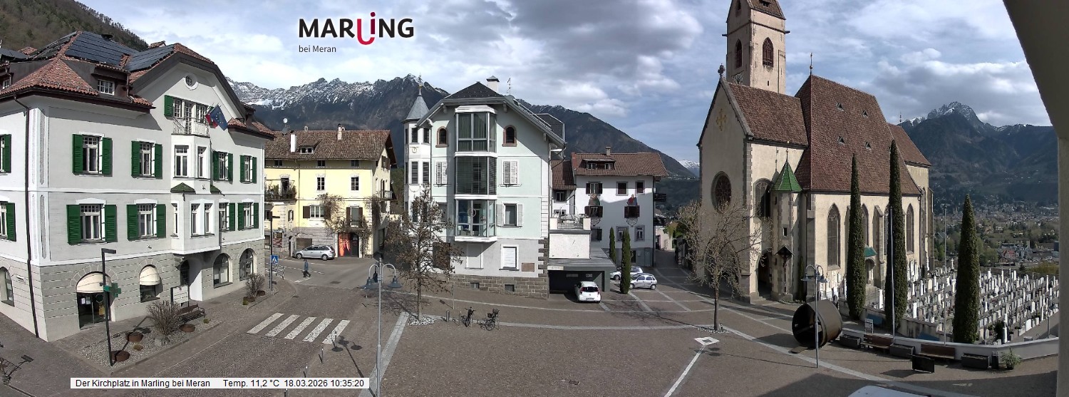 Archived image Webcam Marling - Piazza Chiesa