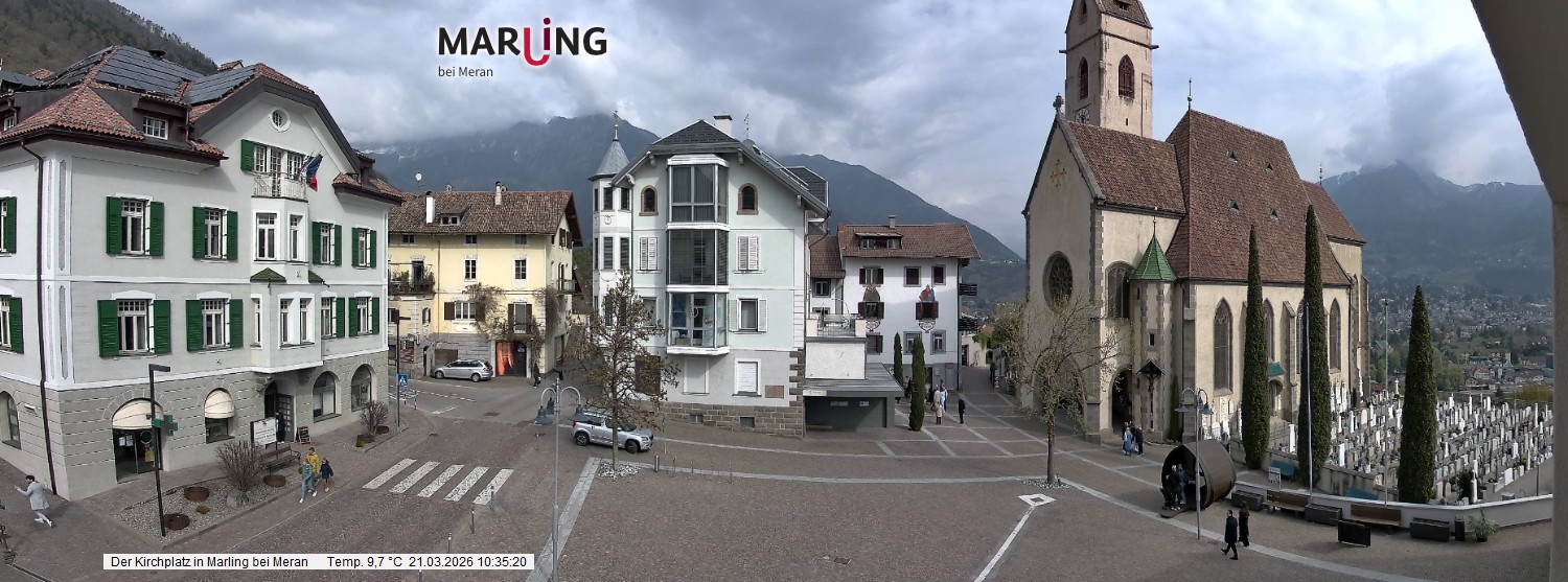 Archived image Webcam Marling - Piazza Chiesa