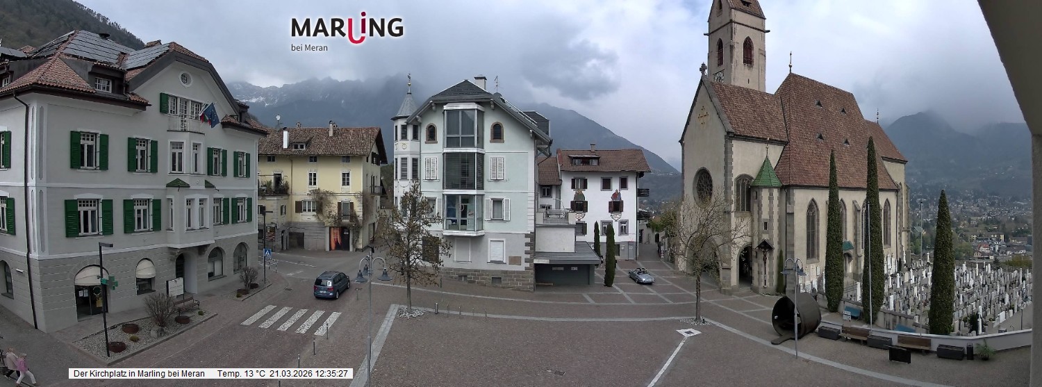 Archived image Webcam Marling - Piazza Chiesa