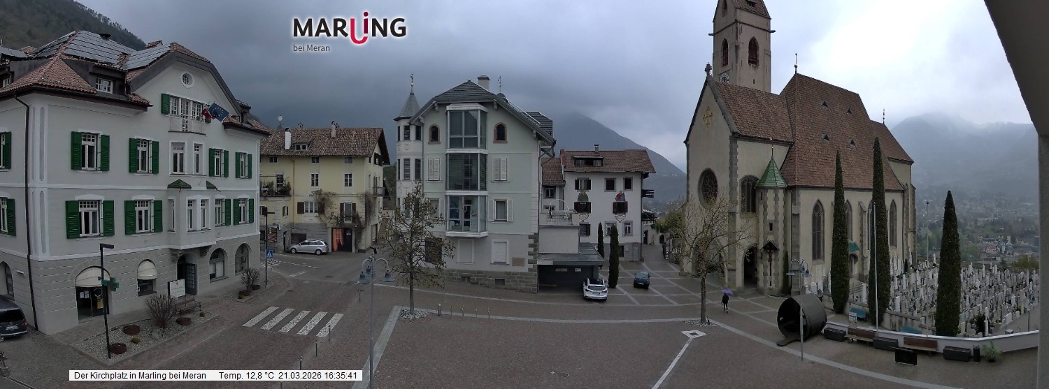 Archived image Webcam Marling - Piazza Chiesa