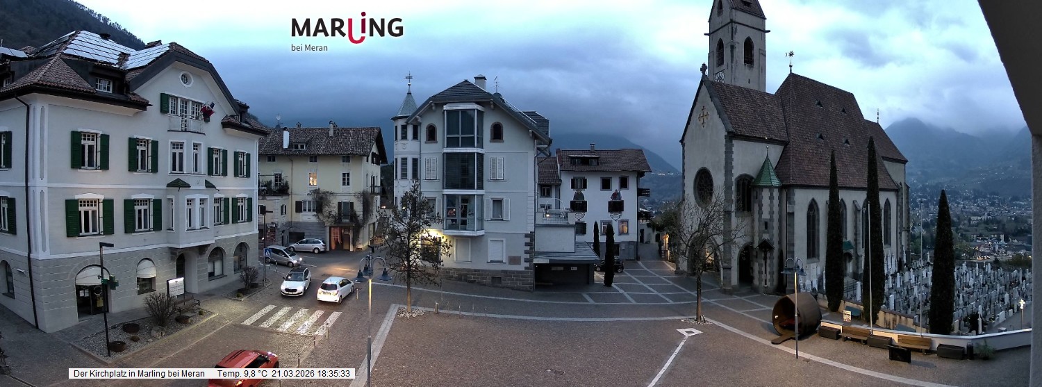 Archived image Webcam Marling - Piazza Chiesa