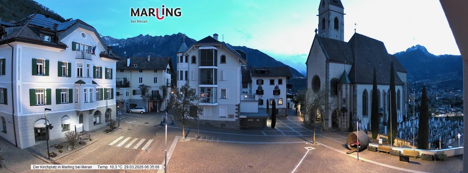 Archiv Foto Webcam Pfarrkirche Maria Himmelfahrt Marling