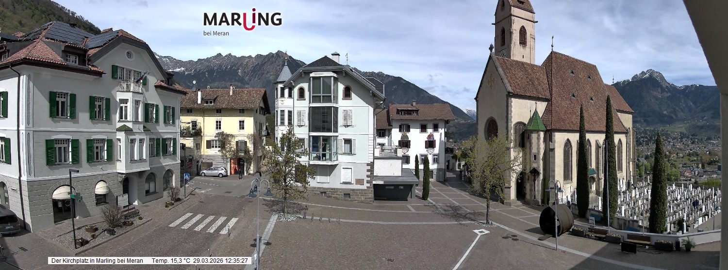 Archiv Foto Webcam Pfarrkirche Maria Himmelfahrt Marling