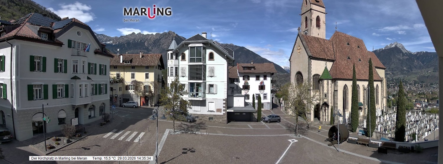 Archiv Foto Webcam Pfarrkirche Maria Himmelfahrt Marling
