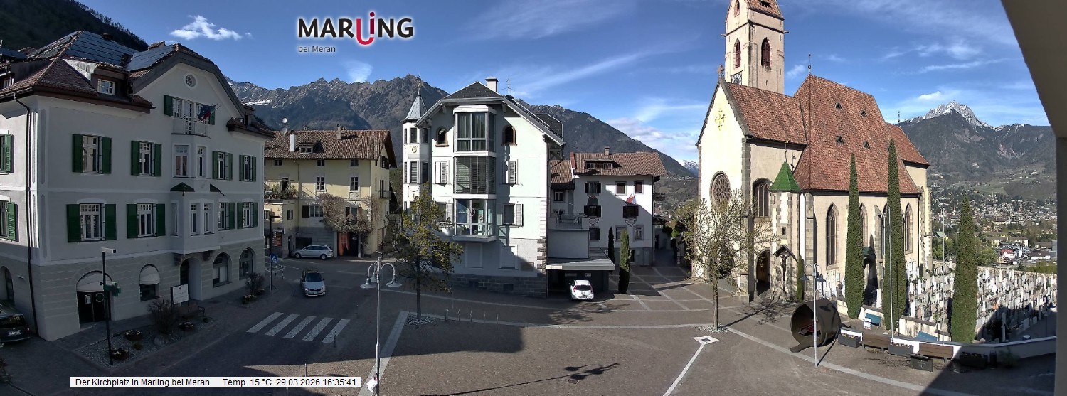 Archiv Foto Webcam Pfarrkirche Maria Himmelfahrt Marling