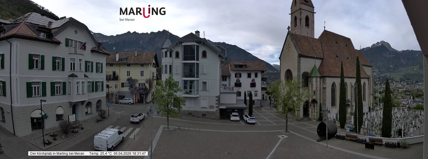 Archiv Foto Webcam Pfarrkirche Maria Himmelfahrt Marling