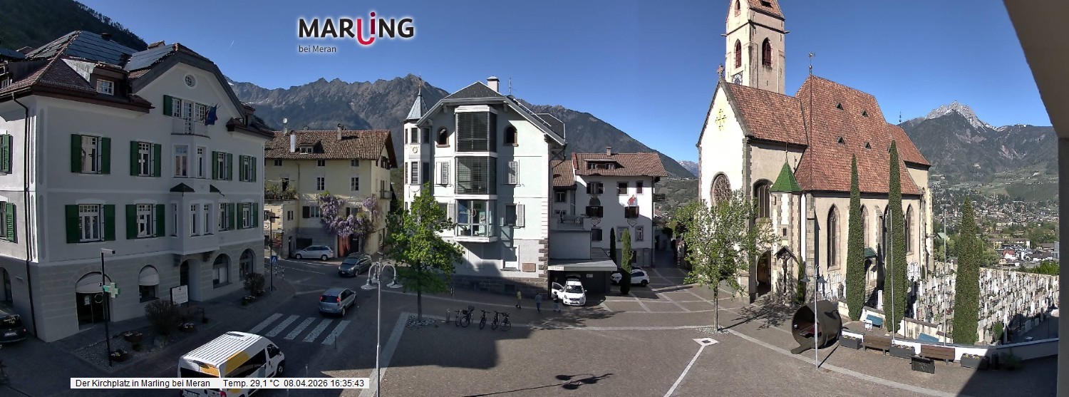 Archiv Foto Webcam Pfarrkirche Maria Himmelfahrt Marling