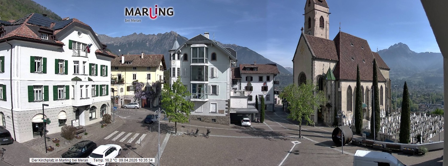 Archiv Foto Webcam Pfarrkirche Maria Himmelfahrt Marling