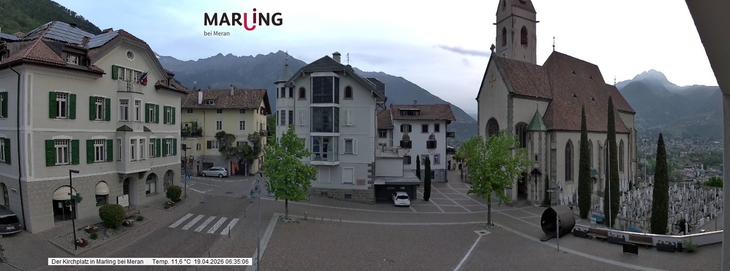 Archiv Foto Webcam Pfarrkirche Maria Himmelfahrt Marling