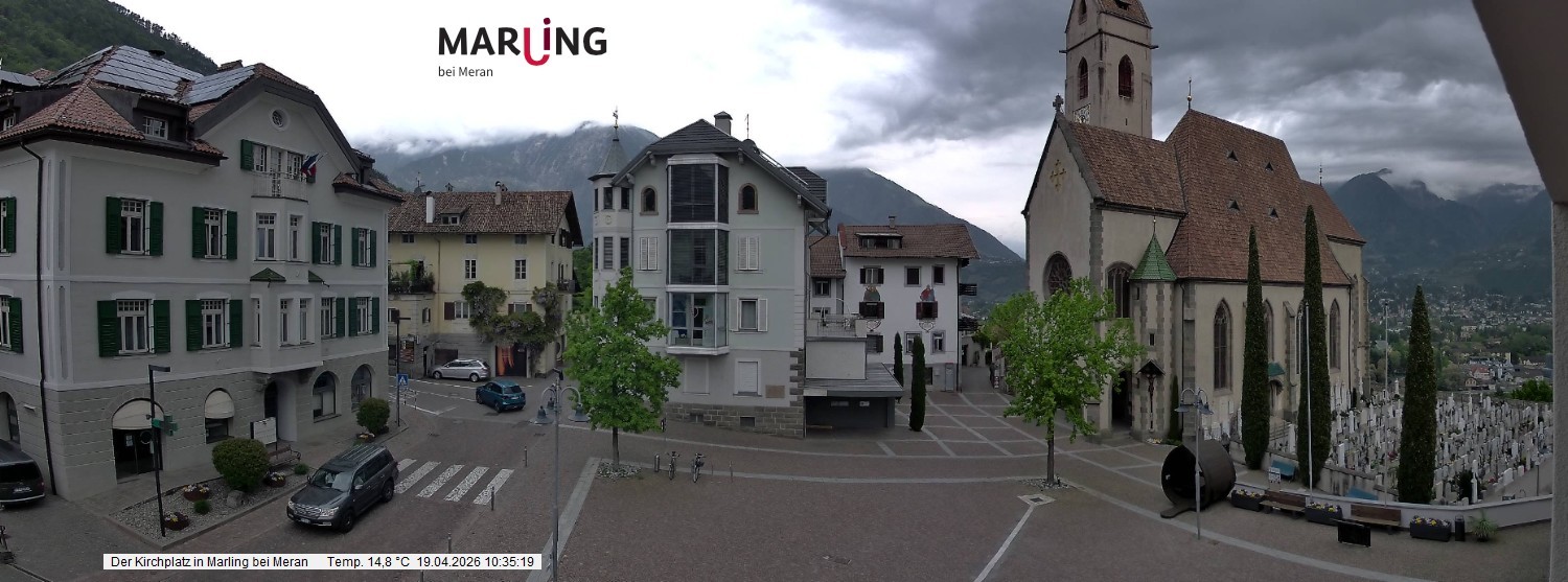 Archiv Foto Webcam Pfarrkirche Maria Himmelfahrt Marling