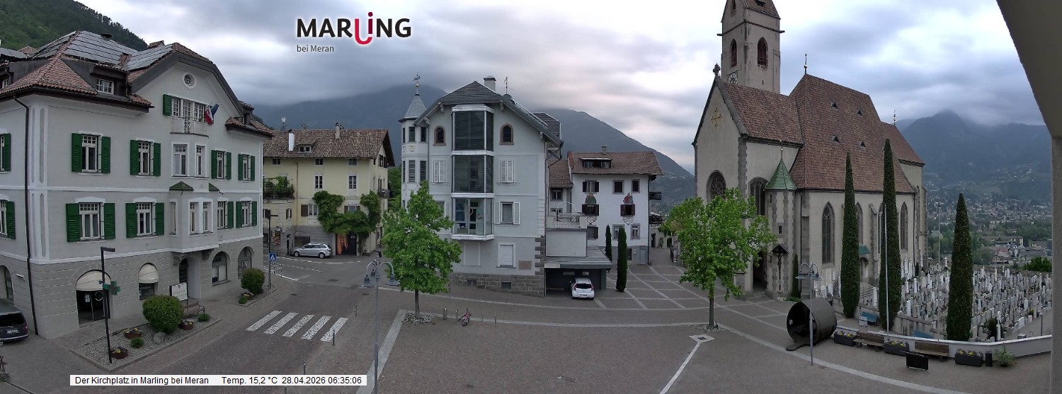 Archiv Foto Webcam Pfarrkirche Maria Himmelfahrt Marling