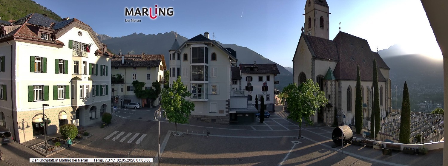 Archived image Webcam Marling - Piazza Chiesa