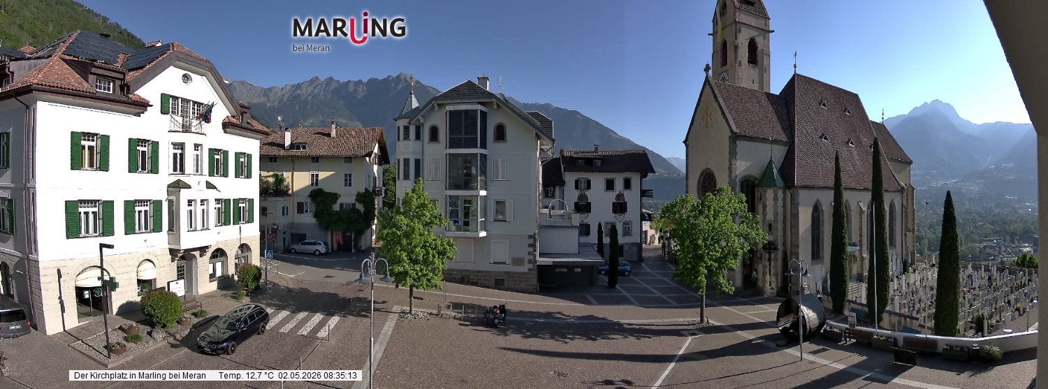Archived image Webcam Marling - Piazza Chiesa