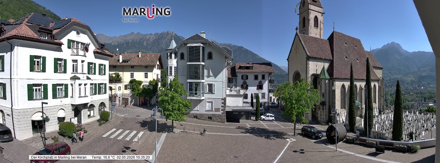 Archived image Webcam Marling - Piazza Chiesa