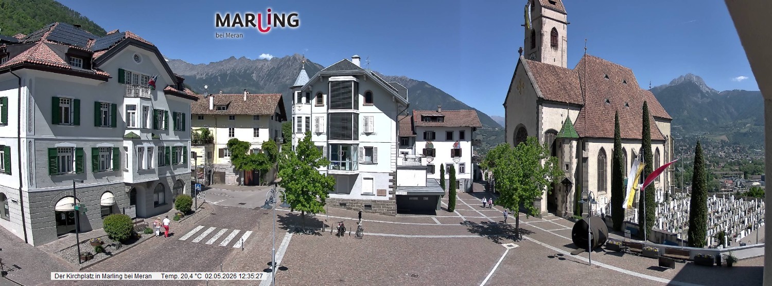 Archived image Webcam Marling - Piazza Chiesa