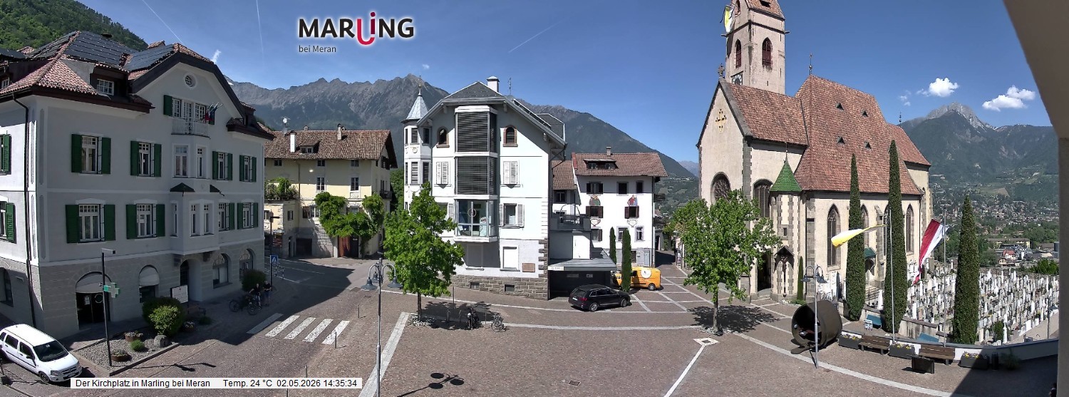 Archived image Webcam Marling - Piazza Chiesa