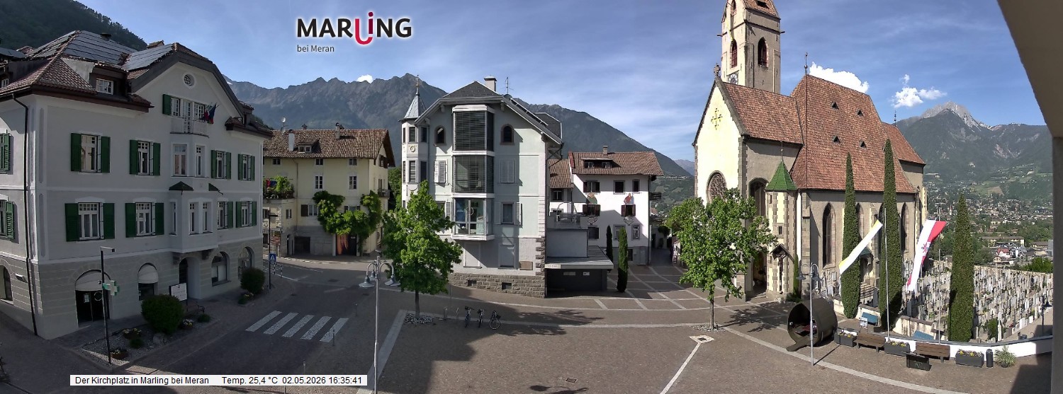Archived image Webcam Marling - Piazza Chiesa