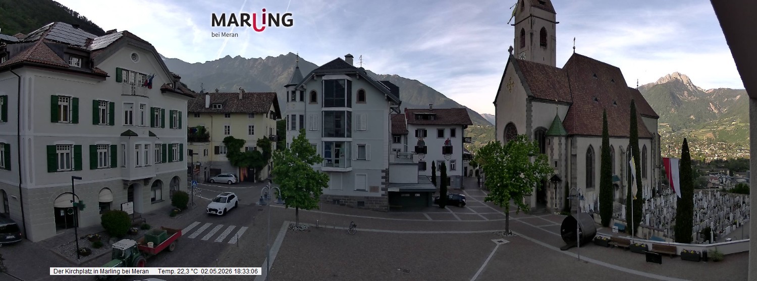 Archived image Webcam Marling - Piazza Chiesa