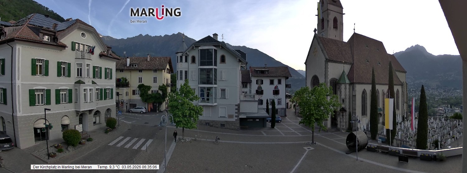 Archived image Webcam Marling - Piazza Chiesa