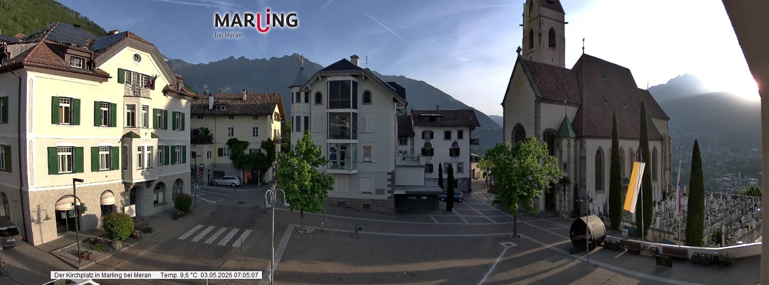 Archived image Webcam Marling - Piazza Chiesa