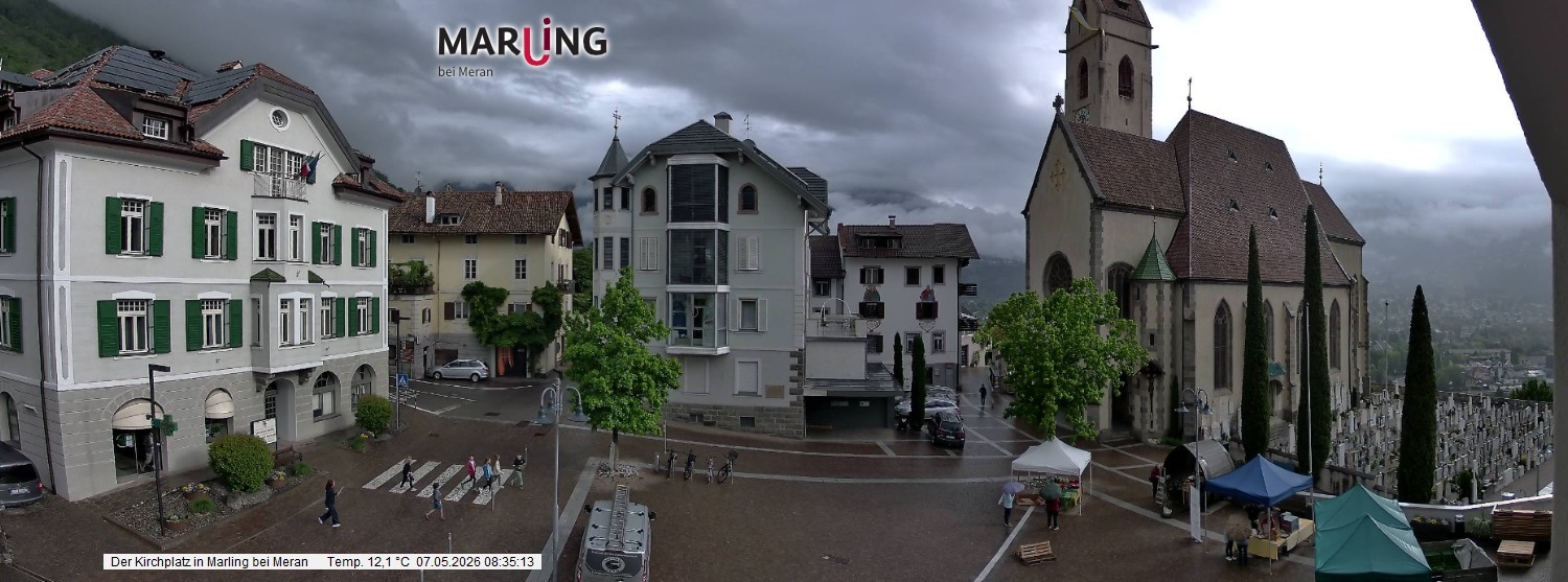 Archiv Foto Webcam Pfarrkirche Maria Himmelfahrt Marling