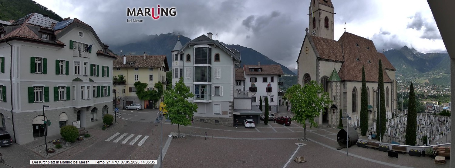 Archiv Foto Webcam Pfarrkirche Maria Himmelfahrt Marling