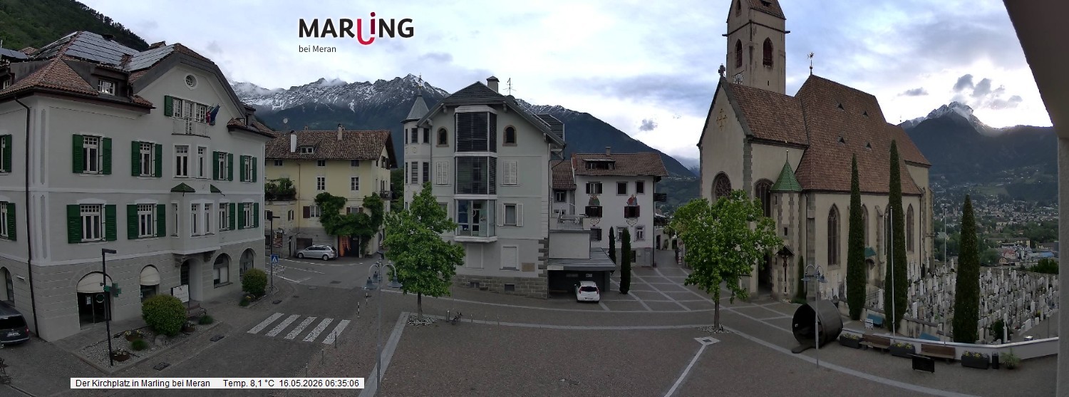 Archiv Foto Webcam Pfarrkirche Maria Himmelfahrt Marling